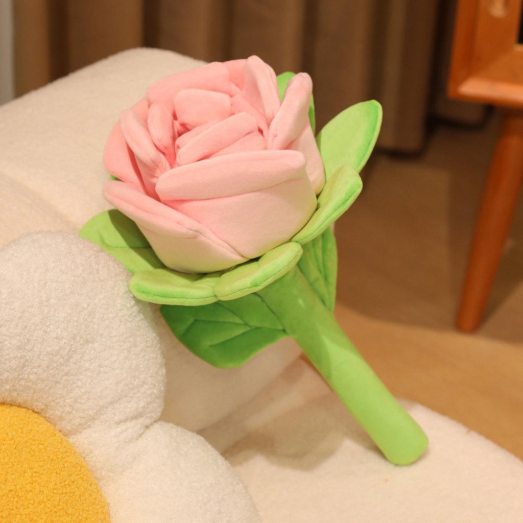

Rose Flower Plush Decor With Feather Cotton Filling For Wedding And Party Decor 25cm