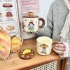 Mug with Lid High Value Ceramic Cup for Girls Home Water Cup Office Coffee Breakfast Cup Birthday Gift