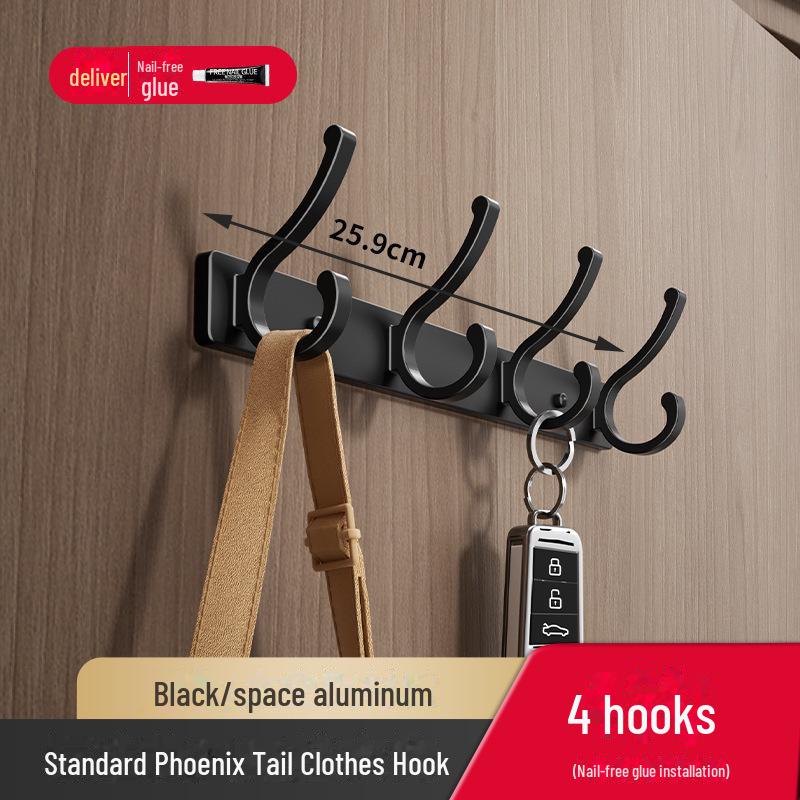 Punch-Free Door Hooks for Clothes, Coats, and Hats – Wall-Mounted Row Hooks for Entryway Wardrobes
