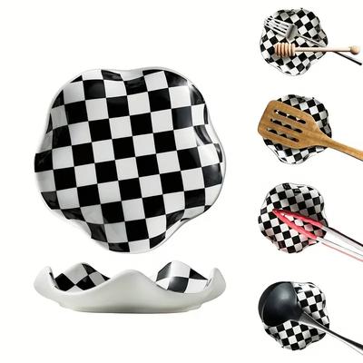 1PC Spoon Rest Holder Kitchen Utensil Stand Housewarming Gift Petal-Shaped Home Multiple Options Available