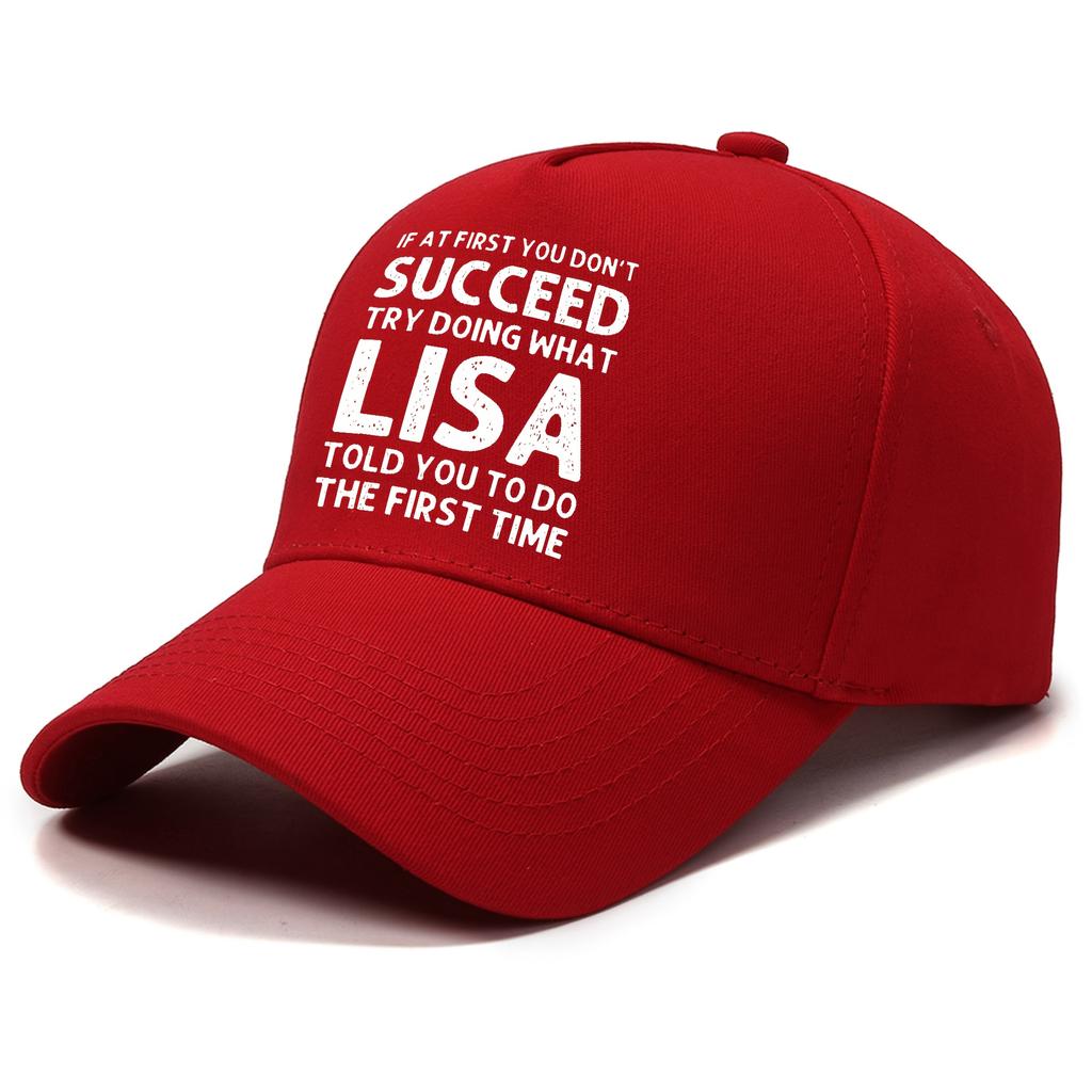 Lisa Print Inspirational Quote Baseball Cap, Cool And Handsome Polyester Hat, 100% Woven Polyester Fiber, Adjustable, Unisex, Wi