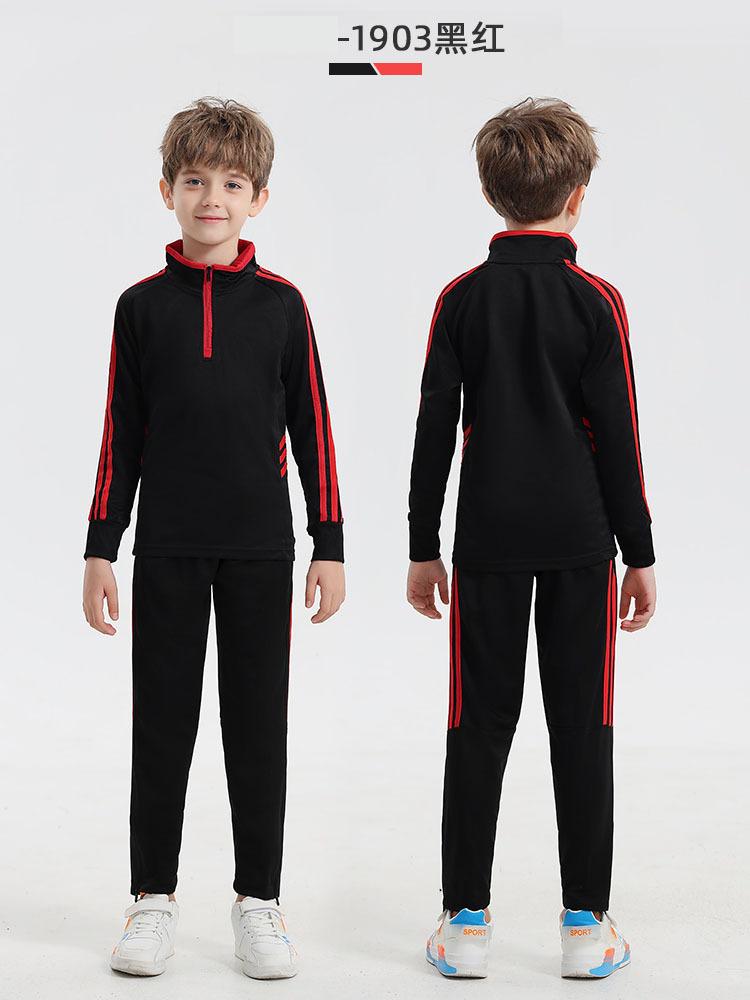 Großhandel Herbst- und Winter-Kinderjacken, langärmelige Anzüge mit halbem Reißverschluss, Herren-Fußballuniformen, Trainingsuniformen und Auftrittsuniformen