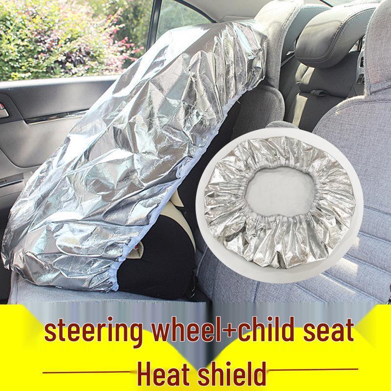 Children's Car Seat Cover with Sunshade Protection and Heat-Insulating Aluminum Film
