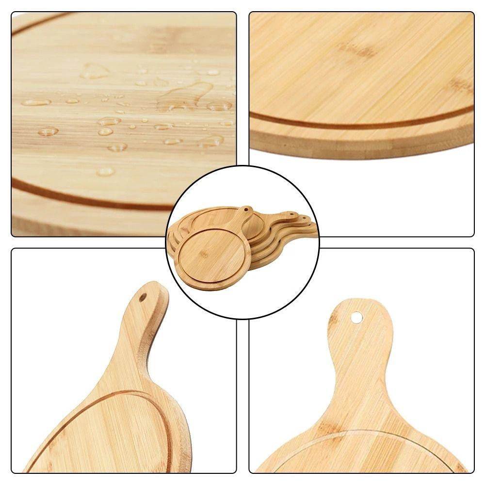 1Pcs Stone Cutting Bamboo Pizza Tray Platter Baking Tray New Wooden Pizza Board  Kitchen Tool