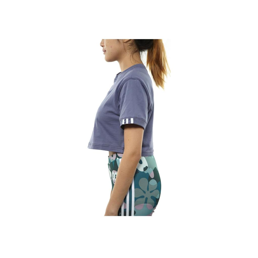 Adidas Round Neck Logo Letter Print Short Sleeve T-Shirt Women T-Shirt Purple DU2350-RAWIND