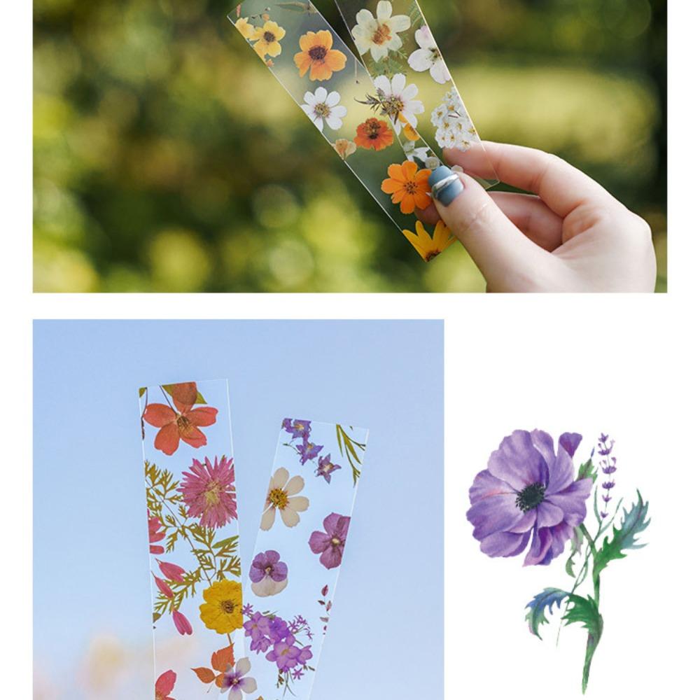 5pcs PVC Reading Book Mark Translucent Book Page Marker Gift Flower Travel Series Bookmark