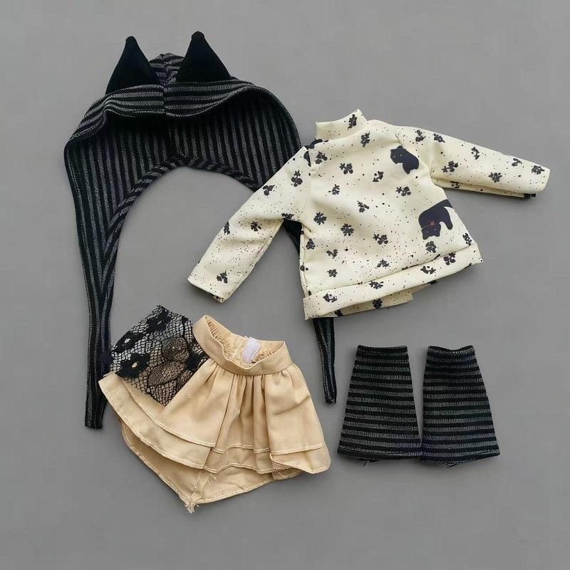 1 Set Universal Outfit For Sd Dolls Diy Toys 1/6 30Cm Doll Cute Clothes Kit Princess Skirt Lolita Dress Up Accessories
