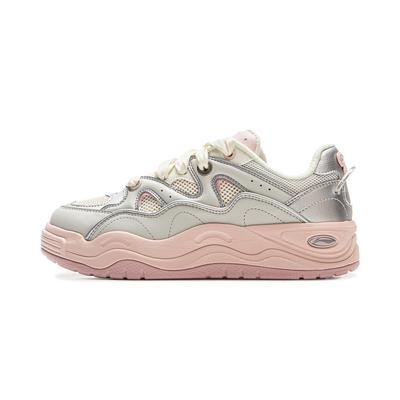 Li Ning Orchid Classic Moda Retro Versátil Suela Gruesa Modernas Cómodas Antideslizantes Duraderas Aumento de Altura Zapatillas Bajas AGCV230-2