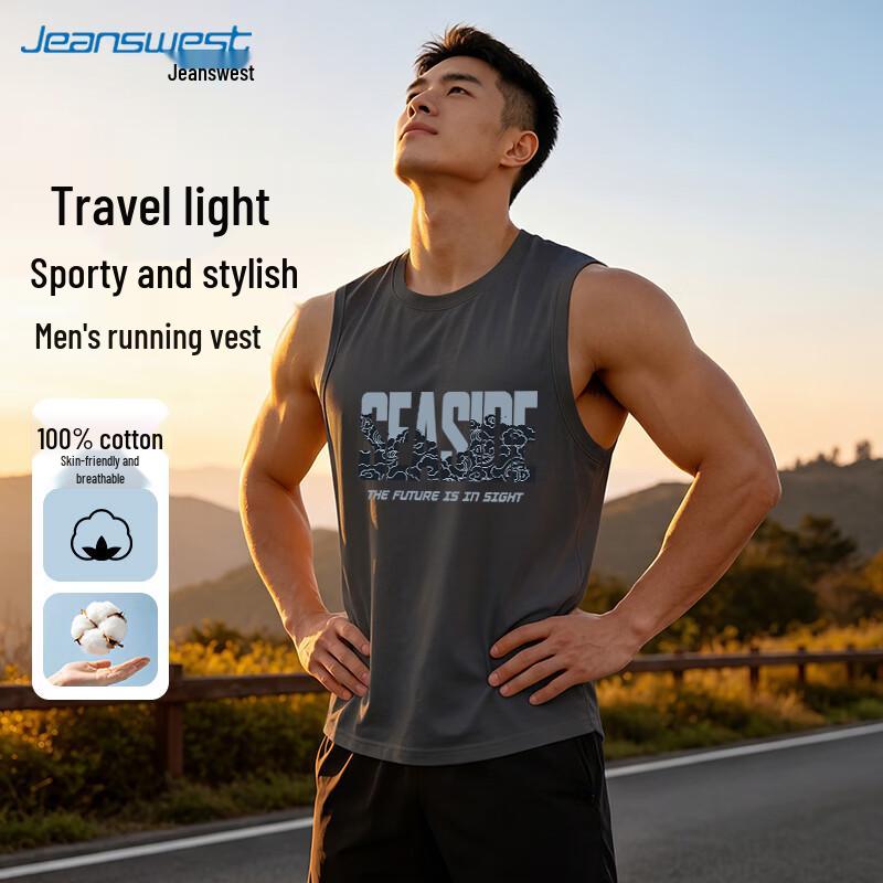 Jeanswest Men s Cotton Sleeveless Print T-Shirt 3XL