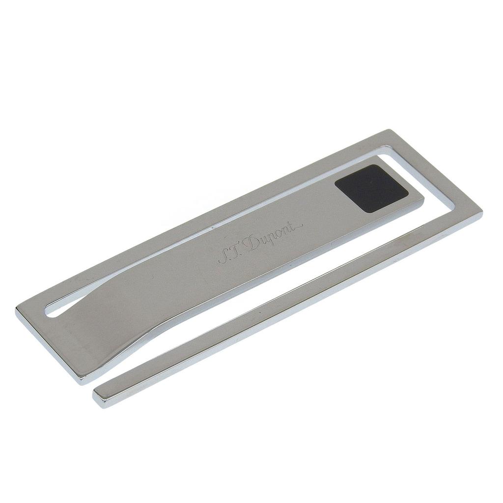 Great Dupont Money clip Bill Clip with Logo Silver metal mens Used