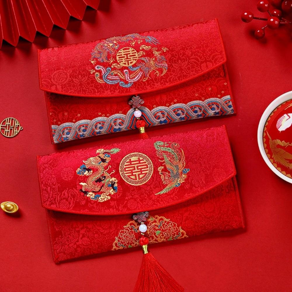 Multiple Patterns Wedding Red Packet Tassel Design New Year's Blessing Bag Chinese Wedding