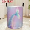 A 2D Printed Laundry Basket Featuring a Mermaid Tail Design, Reusable for Storing Clothes And Miscellaneous Items, Laundry Baskets