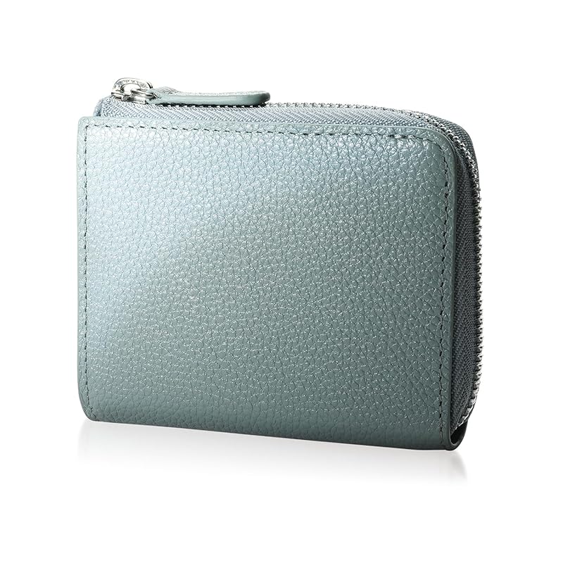 

[BLUE SINCERE] mini wallet ladies Bills don t break genuine leather large capacity box type bi-fold wallet Thin small wallet skimming block / HW8 (sky