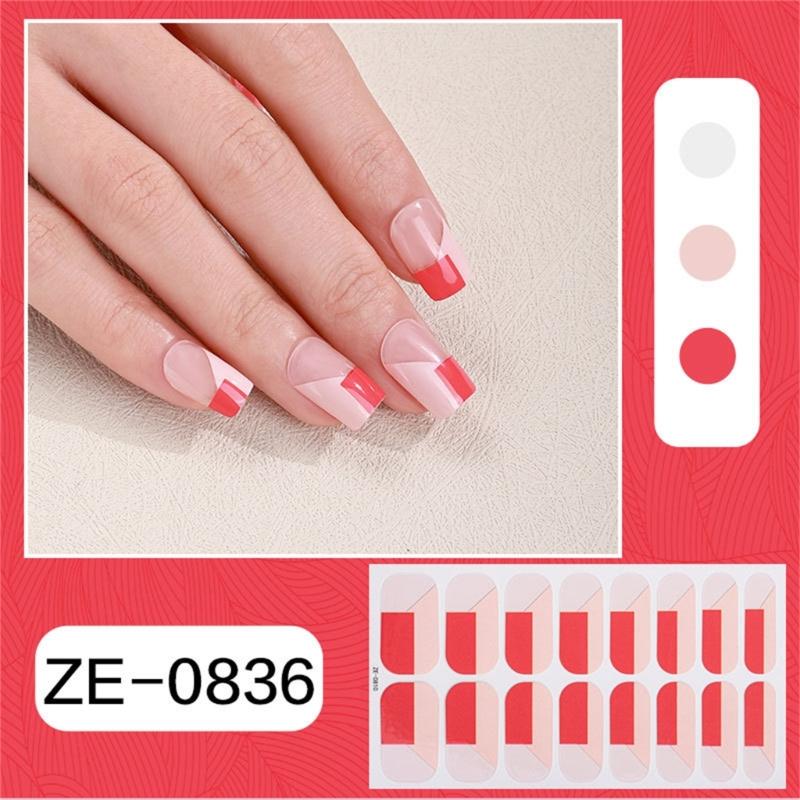 French Tip Nail Sticker Glittering Nails Polish Stickers Flowers Gels Nail Strips Nail Art Decortions Manicures Supplies