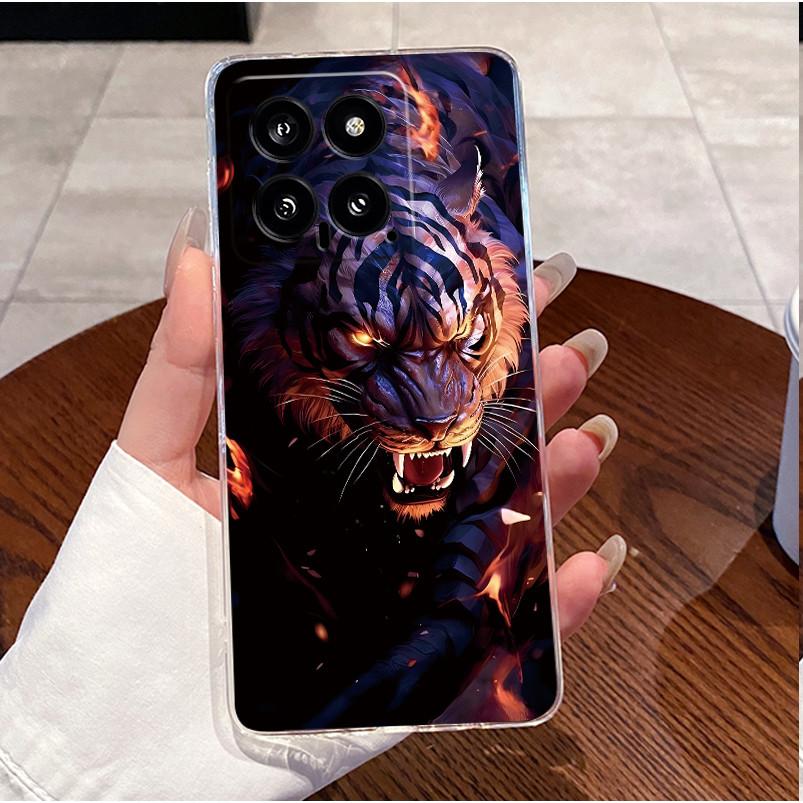 For Xiaomi Mi 14 / 14 Pro Clear Case Luxury Cute Love Rabbit Funny Ultra Slim TPU Silicone Soft Back Cover For Mi14 14Pro Casing