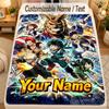 Flannel BlanketMy Hero Academia Custom Name Text Personalized Soft Warm Throw Blanket Home Decor Gift