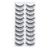 10 Pairs Self Adhesive Eyelashes Lightweight Flexible Fiber Material Reusable Attractive Decorative Faux Eyelashes