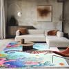 2D Flat Colorful Seahorse Coral Reef Ocean Flannel Bath Mat Non Slip Marine Life Rug For Bathroom Kids Room Floor Decor