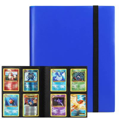 Archivador de tarjetas, archivador de pegatinas, 4 bolsillos, capacidad para 160 tarjetas, cubierta de PP, vendaje elástico, hoja para tarjetas, colección de otras tarjetas de juego (4 bolsillos,