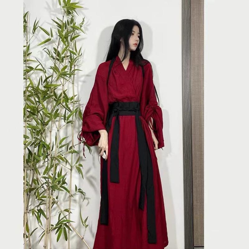 Women's Wei Jin Style Slimming Hanfu Costume for Ethnic Dance Performance