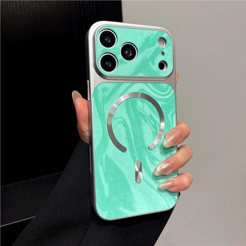 Ins Wind Is Suitable for Apple 16promax Mobile Phone Case, Water Ripple Magnetic Attraction, Second Change iPhone17 Anti-drop Protective Case