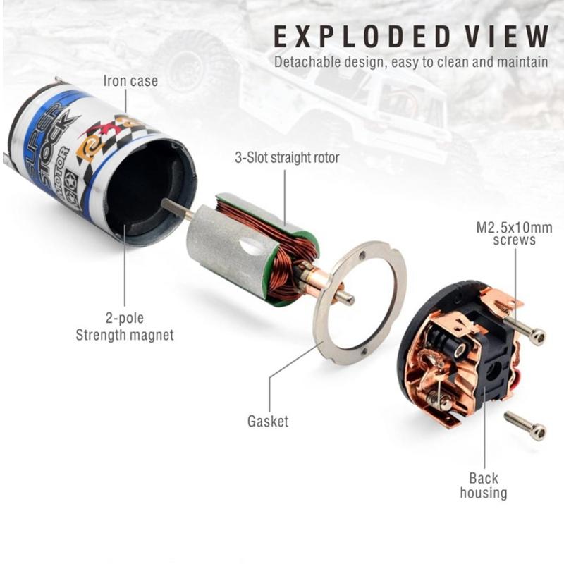 Remote Control Car Accessories Brushed Motor High Speed Waterproof Motor for 1/10 1/12 1/14 Offroad Car Toy