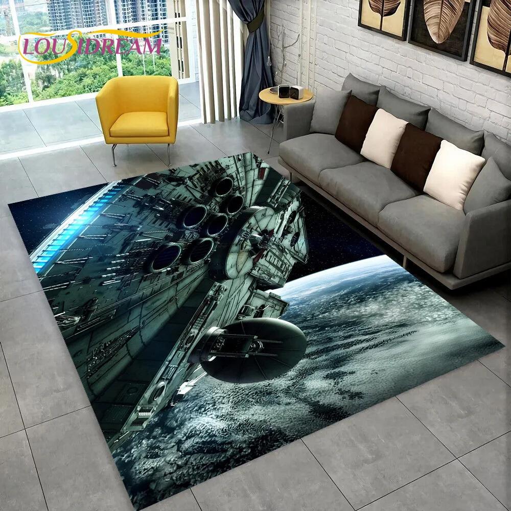 3D Spaceship Spacecraft UFO Cartoon Carpet Rug for Home Living Room Bedroom Sofa Doormat Decor,kids Area Rug Non-slip Floor Mat