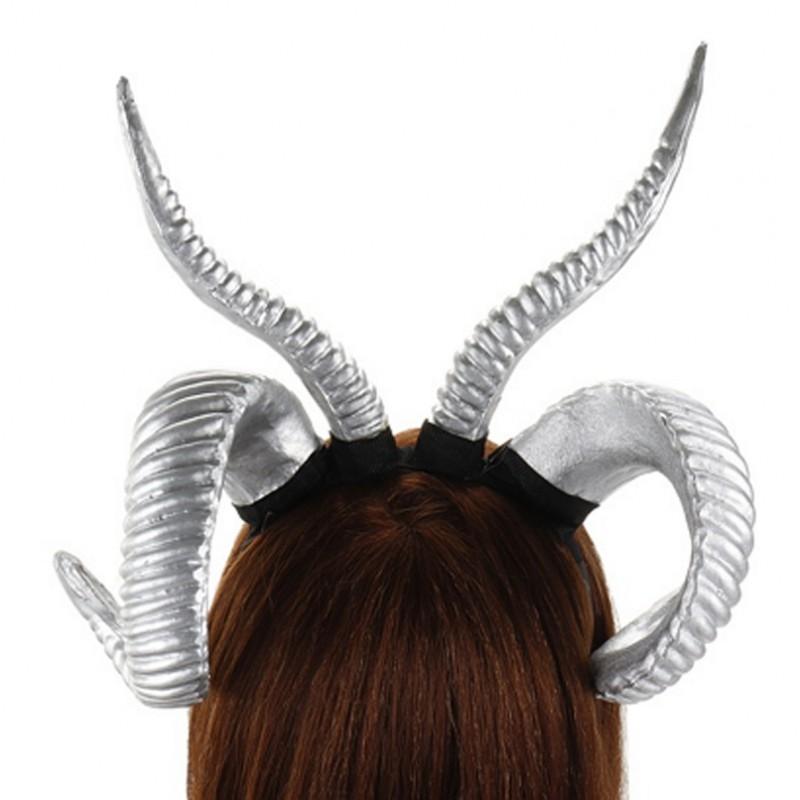 Plastic Resin Bull Horn Headband Halloween Party Cosplay Costume Accessory Unisex U-Shaped Hair Clip