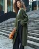 Europe, America autumn and winter women's clothing extended cardigan knitted sweater solid color casual loose jacket sweater