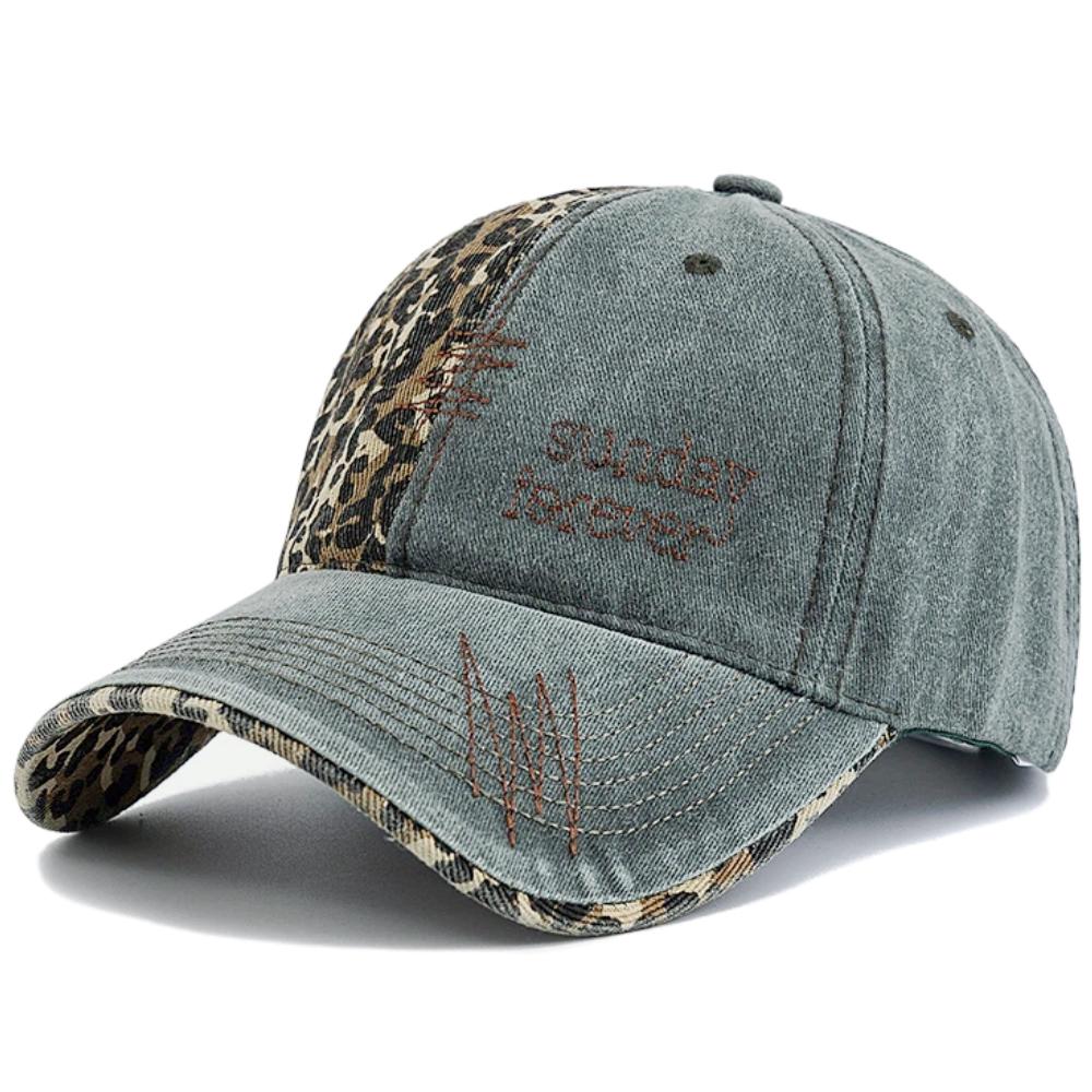Ny Unisex Y2K Basebollkeps Mode Leopardfläck Tvättad Bomullshattar För Kvinnor Casual Boho Streetwear Stil Kvinnliga Trendiga Hattar Kepsar