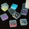 10PCS/Pack Portable Jewelry Storage Box Mini Transparent Plastic Square Jewelry Container Case for Earring Necklace Nail Art ZYF