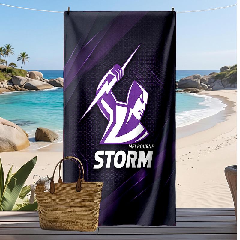 Melbourne Storm Print Strandtuch Weich Tragbar Schnell?Trockenes Handtuch für Pool Sommerurlaub Outdoor Sport