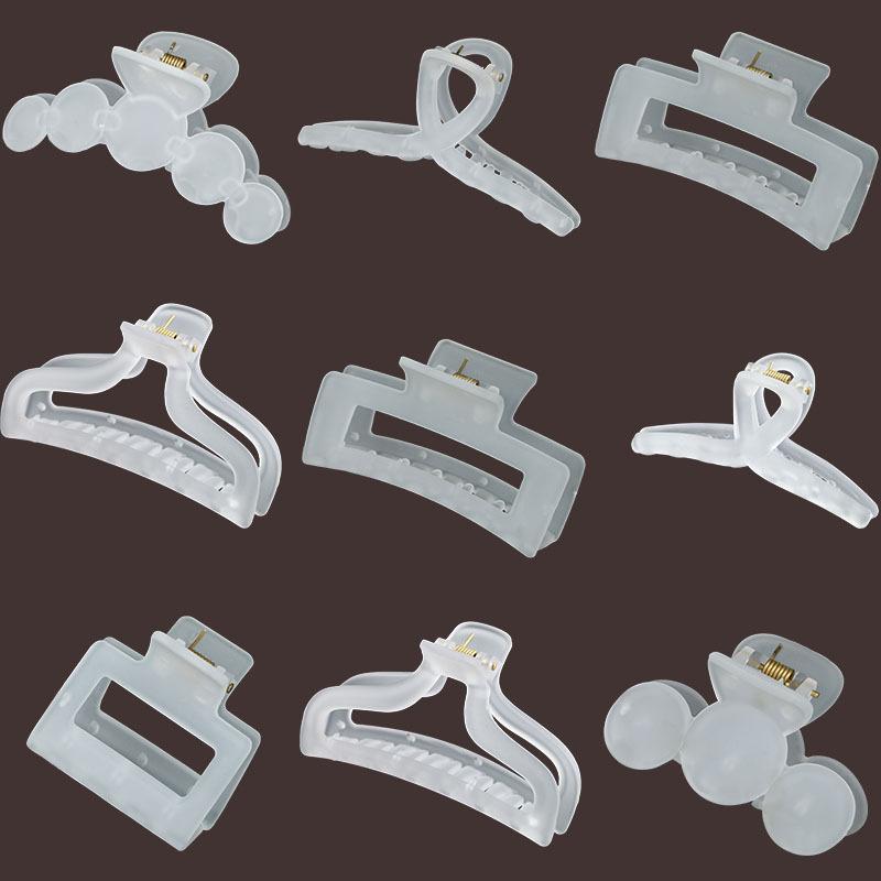 

Handcrafted Cream Glue Hair Clips LargeMedium and Small Matte Hair Clips Shark Clips for The Back of The Head 700515#