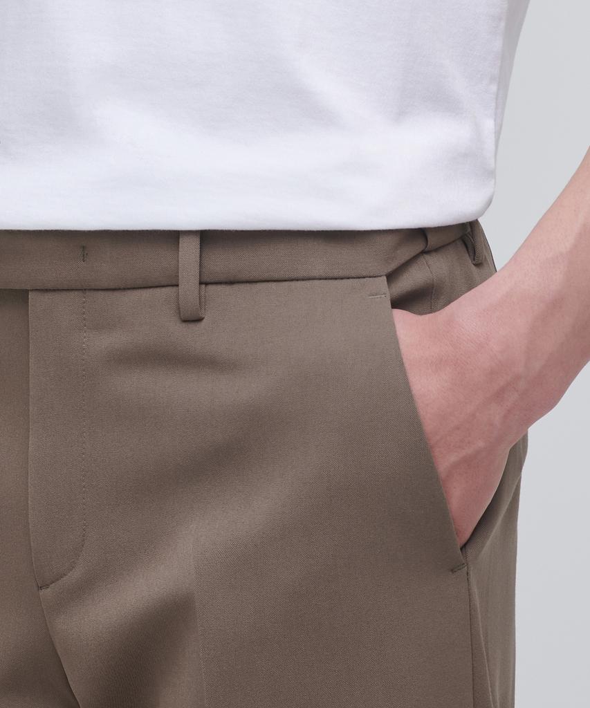 Musinsa Standard Semi-Wide Slit Hidden Banding Slacks [Light Brown]