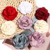 3pcs 5cm Satin Burned Edge Camellia Fabric Artificial Flower For Wedding Party DIY Crafts Clothing Headwear Decor Accessories