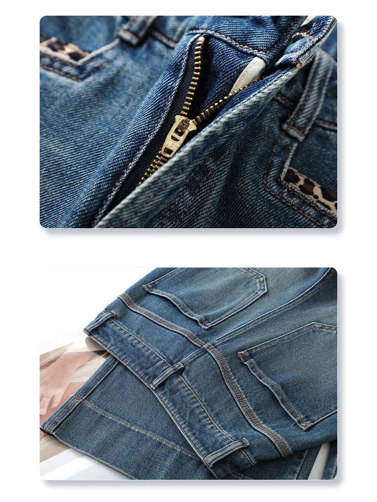 2025 Women's Petite Loose Drape Cropped Straight-Leg Jeans for Spring & Autumn