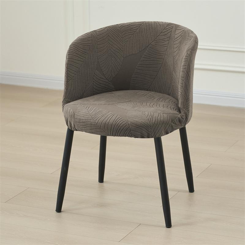 

1PC Solid Color Semicircle Chair Cover Jacquard Elastic Make-up Chair Seat Covers Stretch Seat Slipcover for Coffee Bar Hotel 1PC chair cover