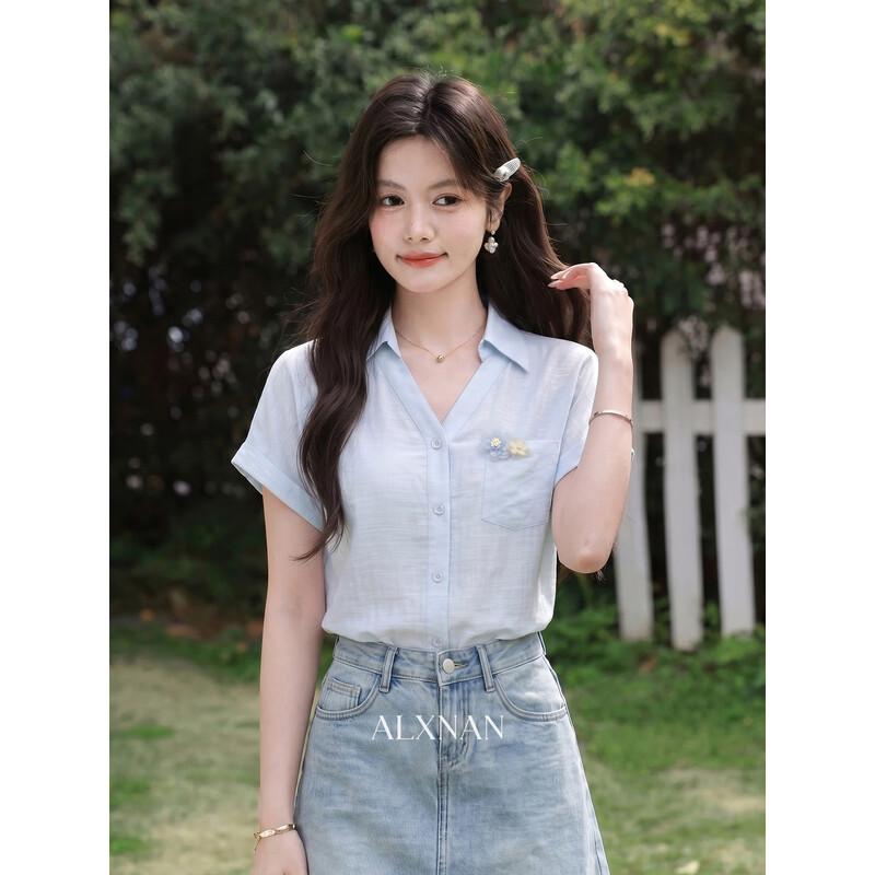 Women's French Style Short Sleeve Shirt