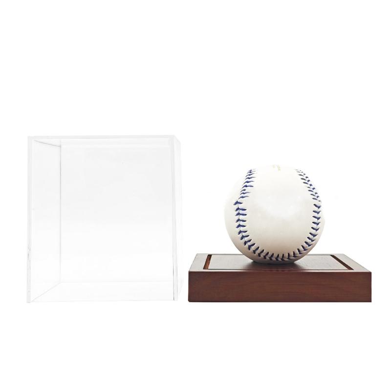 Softball Baseball Holder Box for Organization & Showcases, Baseball Display Case, Acrylic Clear Display Box with Stand