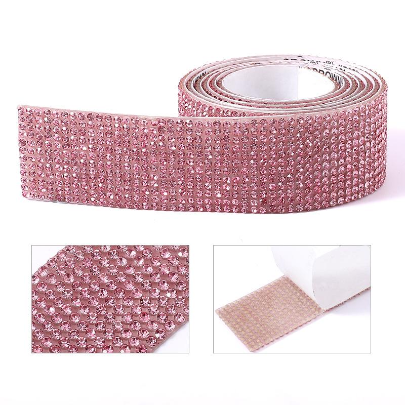 Autocolant cu stras de cristal autoadeziv de 1 metri, bandă cu diamante, autocolante cu sclipici pentru artizanat manual, decorarea telefonului auto