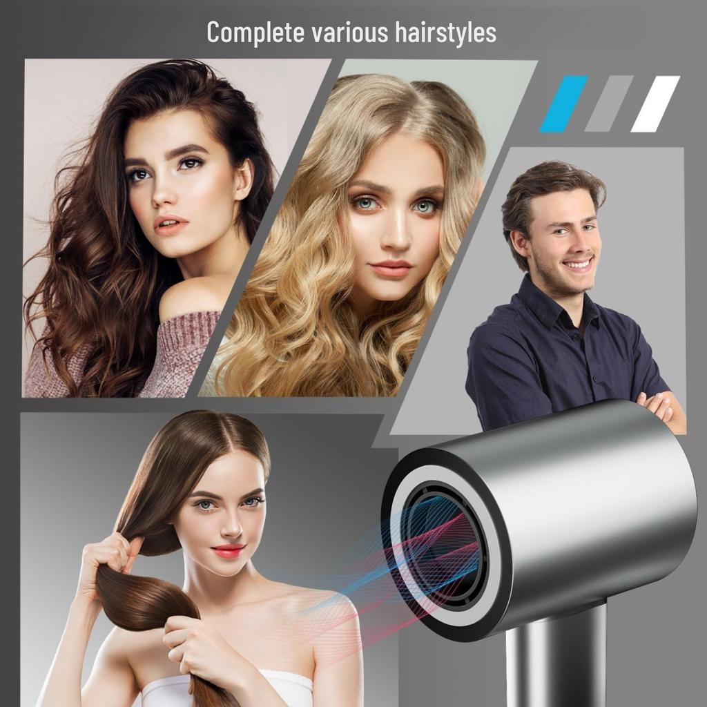 High-Speed Hair Dryer with Brushless Motor & Plasma Technology - High Power, Temperature Display, Ideal for Home & Hotel Use