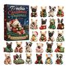 Christmas Advent Calendar 2026 Dog Calendar, 24-Day Acrylic Ornament Set with Mini Puppy Kids Gifts Figures, 2D Flat Tree Hanging Countdown