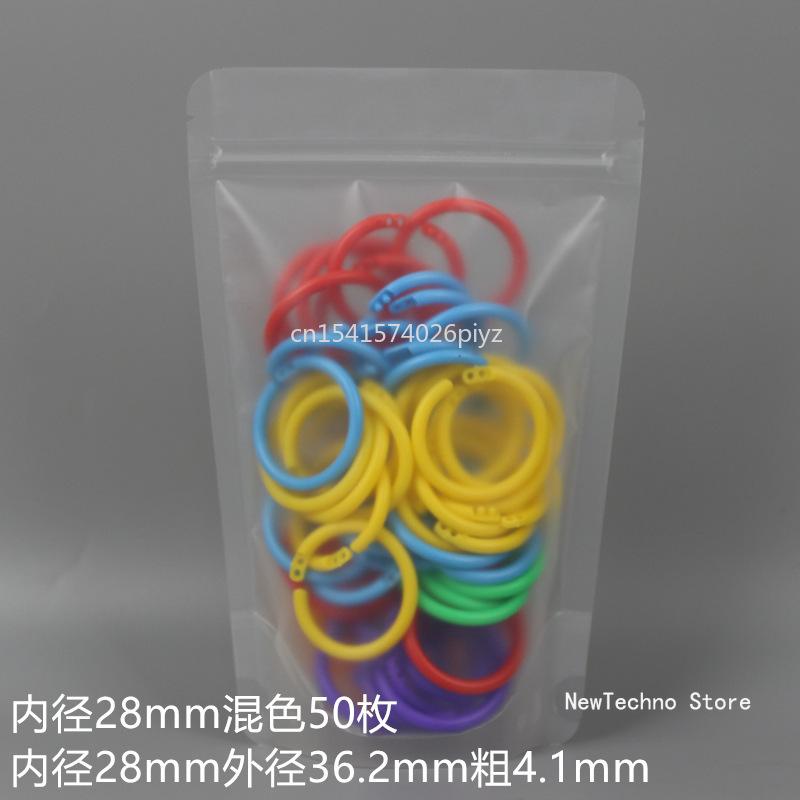 50Pcs Mixed Colors 15-40mm Plastic Ring Binder DIY Albums Circle Loose-leaf Book Hoops Opening Office Binding Supplies