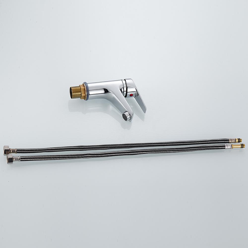 Single Lever Mixer Faucet Metal Electroplating Sink Taps Hot Cold Water Sink Mixer Tap Modern Basin Sink Faucet Durable Sink Tap