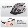 Odoland Bicycle Helmet Sunglasses with Sun Safety High Impact Ultra High Adjustable For City Road Sports Helmet Matte Cat + Visor, ASTM/CE/CPSC