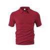 Men's Short Sleeve Jacquard Polo Shirt, Solid Color Collared Loose Fit Casual Big & Tall Top for Men