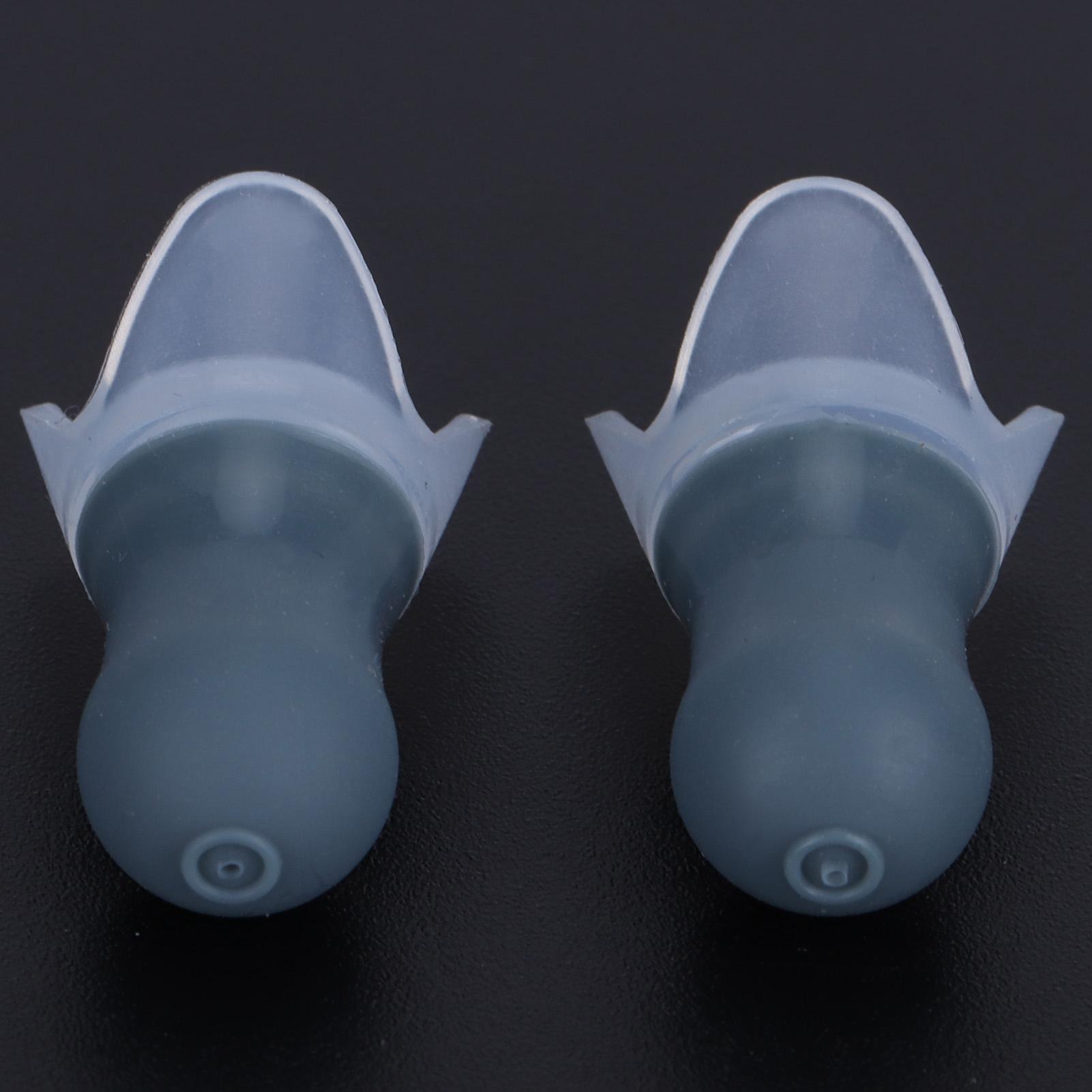 

2Pcs Ear Plugs Waterproof Noise Reduction Silicone Protective Earplug for Swimming Flying(Blue L+Box )