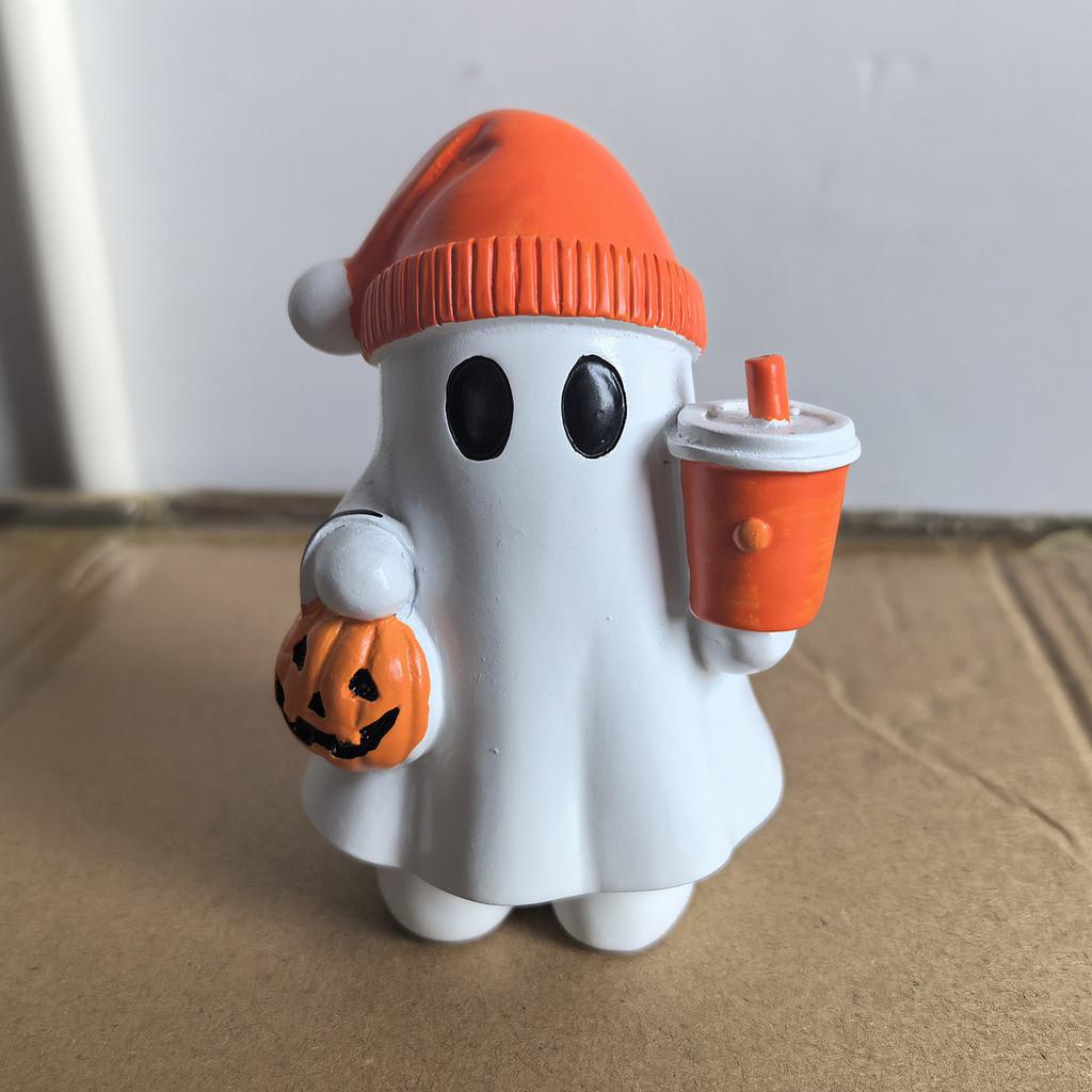Halloween Ghost Resin Figurine With Painted Finish For Home Decor And Party Gifts