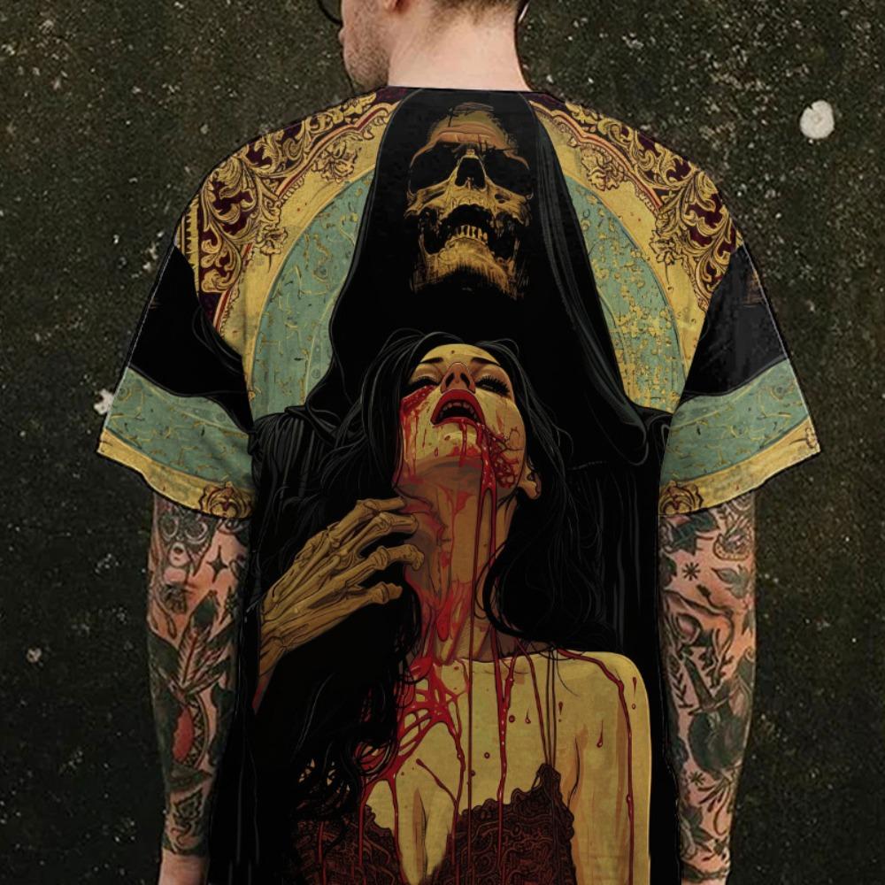 

Gothic Style Horror Skull Graphic T-shirts Male 3D Print Unisex Streetwear Summer Men/Women Short Sleeve O-Neck Tee Top Clothing S