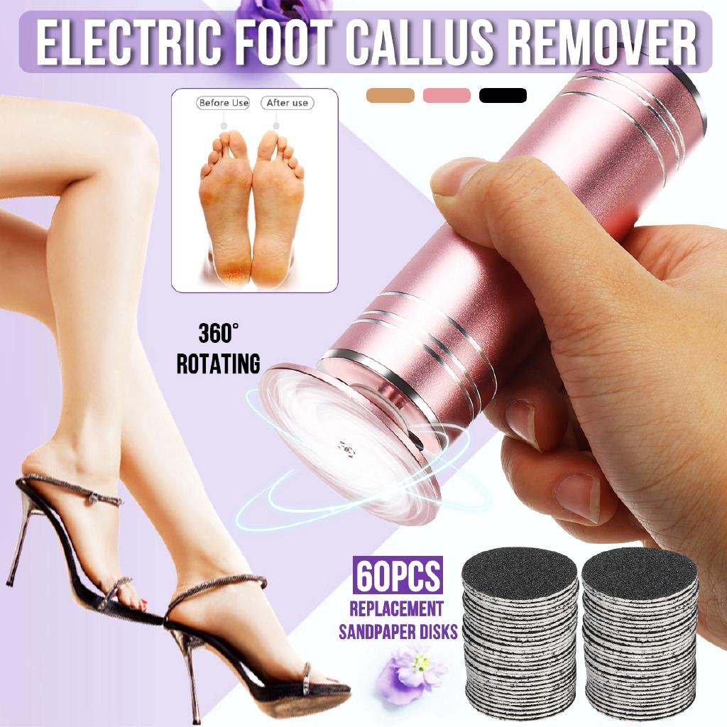 11.5x4.5cm 1000rpm Replacement Sandpaper Disks Remove Heel Dry Dead Skin Tools Electric Foot File Callus Remover Foot Care Tool with 60pcs